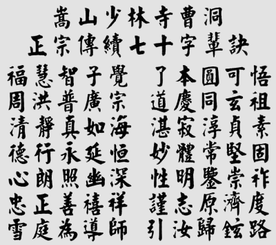 Shaolin Lineage Poem